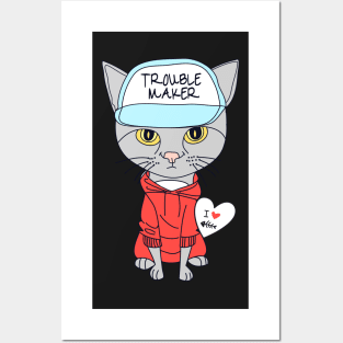 Cat the trouble maker Posters and Art